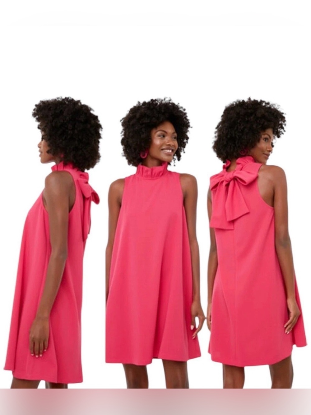 Pomander Place Hot Pink Sleeveless Bow-Back Mini Dress
